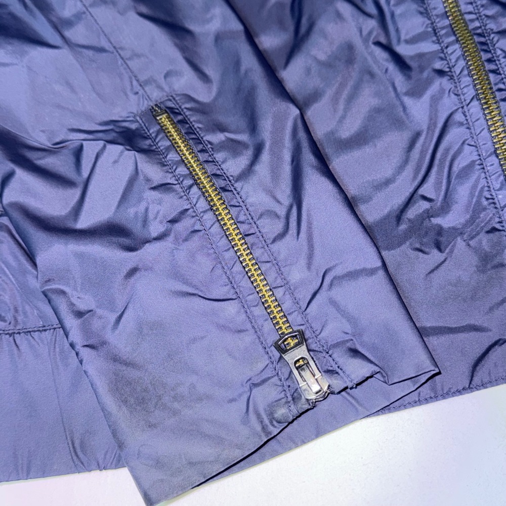 Theory Bomber Jacket Mens M Navy Blue Nylon Full Zip Mock Neck Zipper Cuffs READ - Picture 11 of 12
